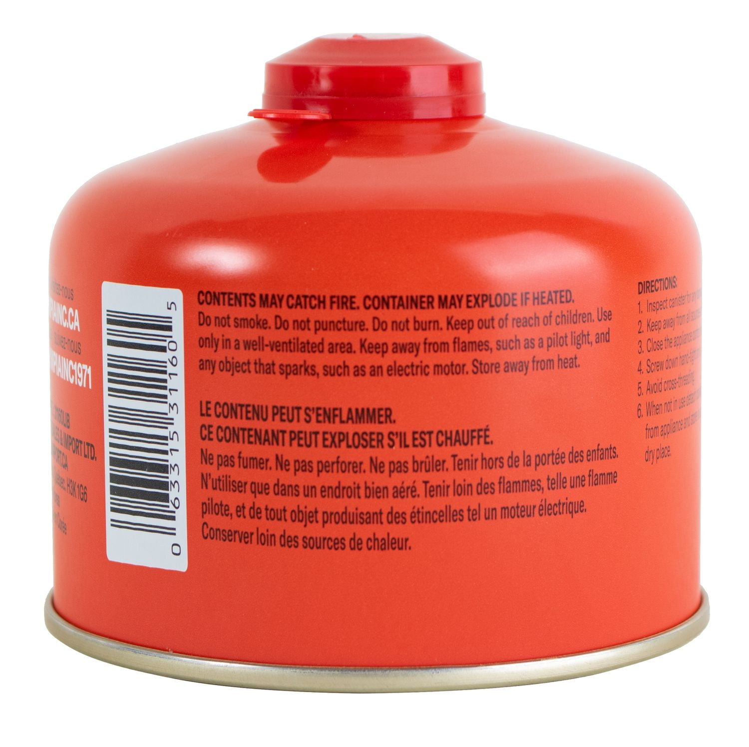 Bidon de propane Olympia Isobutane. Utilisation facile pour le camping. Boîte de conserve de 230 g. Taille de l'article : 10x10x8.9cm Olympia 230 g Isobutane