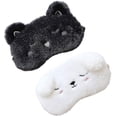 thumbnail image 1 of 2 uds lindo Animal máscara para dormir para niñas lindo gato de dibujos animados perro suave felpa venda para los ojos, 1 of 5