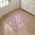 thumbnail image 3 of ODIKA 3'x5' Washable Area Rug Mid Century Pixel Retro Pink Block Border Motif Atomic Geometric for Hallway, Laundry Room, Non-Slip, Flatweave, Easy Care, 3 of 7