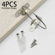 ODOMY 2pcs Furniture Straps for Baby Proofing Metal Child Proofing Furniture Anchors Furniture Prevention Straps Child Pet Safety Straps