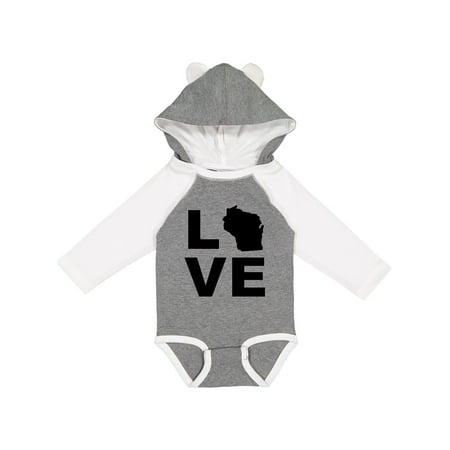 

Inktastic Love Wisconsin Gift Baby Boy or Baby Girl Long Sleeve Bodysuit