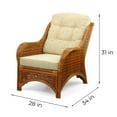 thumbnail image 2 of SK New Interiors Jam Lounge ArmChair ECO Natural Rattan Wicker Handmade Cream Cushions, Colonial Color, 2 of 5