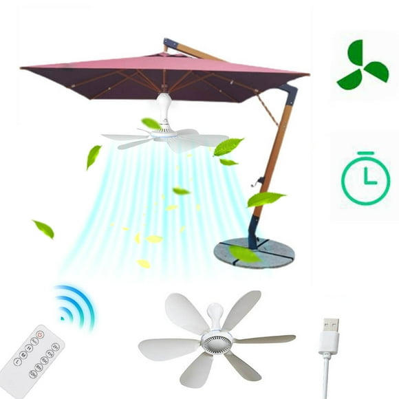 TopLLC Portable Ceiling Fan Mini USB Tent Fans For Camping Outdoor Hanging Gazebo Tents Ceiling Canopy Fan 5V Compatible Battery PowerWith 11.48ft Extension Cord fan fan