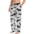 thumbnail image 3 of Mens Pajama Pants - Soft Sleep & Lounge Pants for Men, Halloween bats grey cool print Cuteness Casual PJ Bottoms Pants with Pockets, 3 of 5