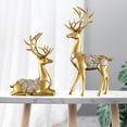 thumbnail image 3 of 2 figuras modernas de ciervos y renos, regalos, recuerdos, resina decorativa. Oro, 3 of 9