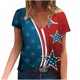 thumbnail image 1 of Camiseta de cuello en V con estampado escénico de talla grande informal a la moda para mujer Fridja  hjk4063, 1 of 8