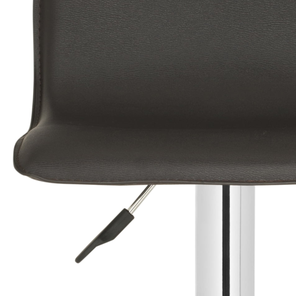 SAFAVIEH Magda Chrome Steel Swivel Barstool, Brown
