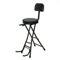 thumbnail image 4 of Folding Guitar Stool with Padded Cushion and Ergonomic Backrest, Heavy-Duty Metal Frame, Built-in Guitar Stand, Portable Musician Chair for Acoustic & Electric Guitars, 4 of 8