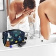 thumbnail image 5 of Goofa Space and Animals Printed Toiletry Bag with Handle,Large Capacity Travel Makeup Cosmetic Bag for Women, Carry on Airport Airline Compliant Bag, 5 of 9