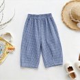 thumbnail image 2 of KPOPLK Toddler Girls Wide Leg Pants 2T 3T 4T 5T 6T 7T Elastic Waist Gingham Plaid Casual Trousers for Little Kids Homewear Size 4 Years,Wine, 2 of 6