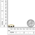 thumbnail image 3 of Gem Stone King 18K Yellow Gold Plated Silver Round White Topaz Black Diamond Anniversary Ring for Women (1.37 Cttw, Gemstone Birthstone, Size 7) (Size 7), 3 of 4