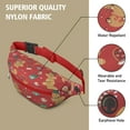 thumbnail image 5 of Fanny Pack Red Christmas Gingerbread Man Pattern Waist Pack Bag,Running Cross Bag,Waterproof Large Fanny Packs for Women Men for Travel Running Hiking Cycling, 5 of 6