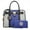 Blue/Grey, variant on Women Handbags Purses Two Tone Satchel Bags Top Handle Shoulder Bags Work Tote with Matching Wallet