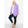 thumbnail image 3 of Women's Plus Size Long Sleeves Comfy Draped Open Front Solid Cardigan Made in USA, 3 of 5