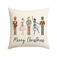 thumbnail image 6 of Sm:)e Nutcracker Merry Christmas Throw Pillow Cover 18x18 Inch Set of 2， Beige, 6 of 10