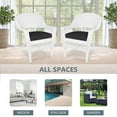 thumbnail image 5 of Jeco Wicker Chair in White with Black Cushion (Set of 2), 5 of 7