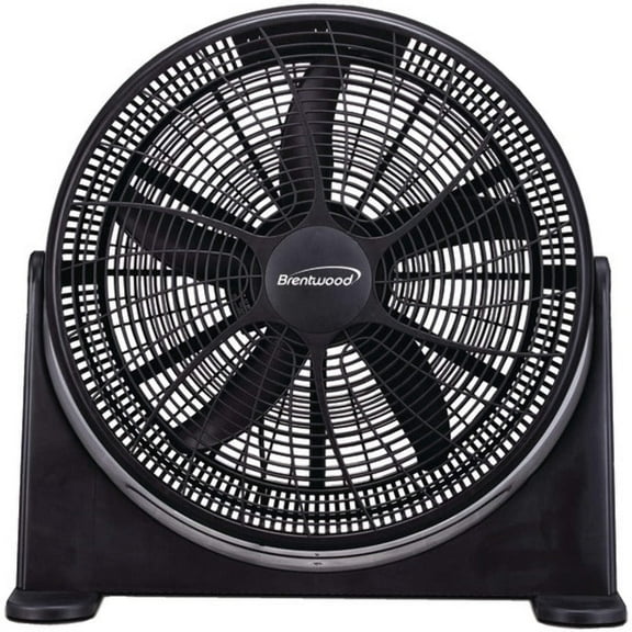 Brentwood Kool Zone 20" High Velocity Power 3-Speed Fan in Black