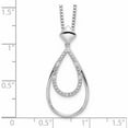 thumbnail image 4 of Sterling Silver Rh Plated White Ice Dia. Teardrop Necklace (20 X 15) Made In India -Jewelry By Sweet Pea, 4 of 11