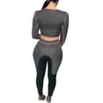 thumbnail image 3 of Faithtur Femmes? 2 Pièces Tenues, Manches Longues Lacées Crop Tops + Pantalons, 3 of 4