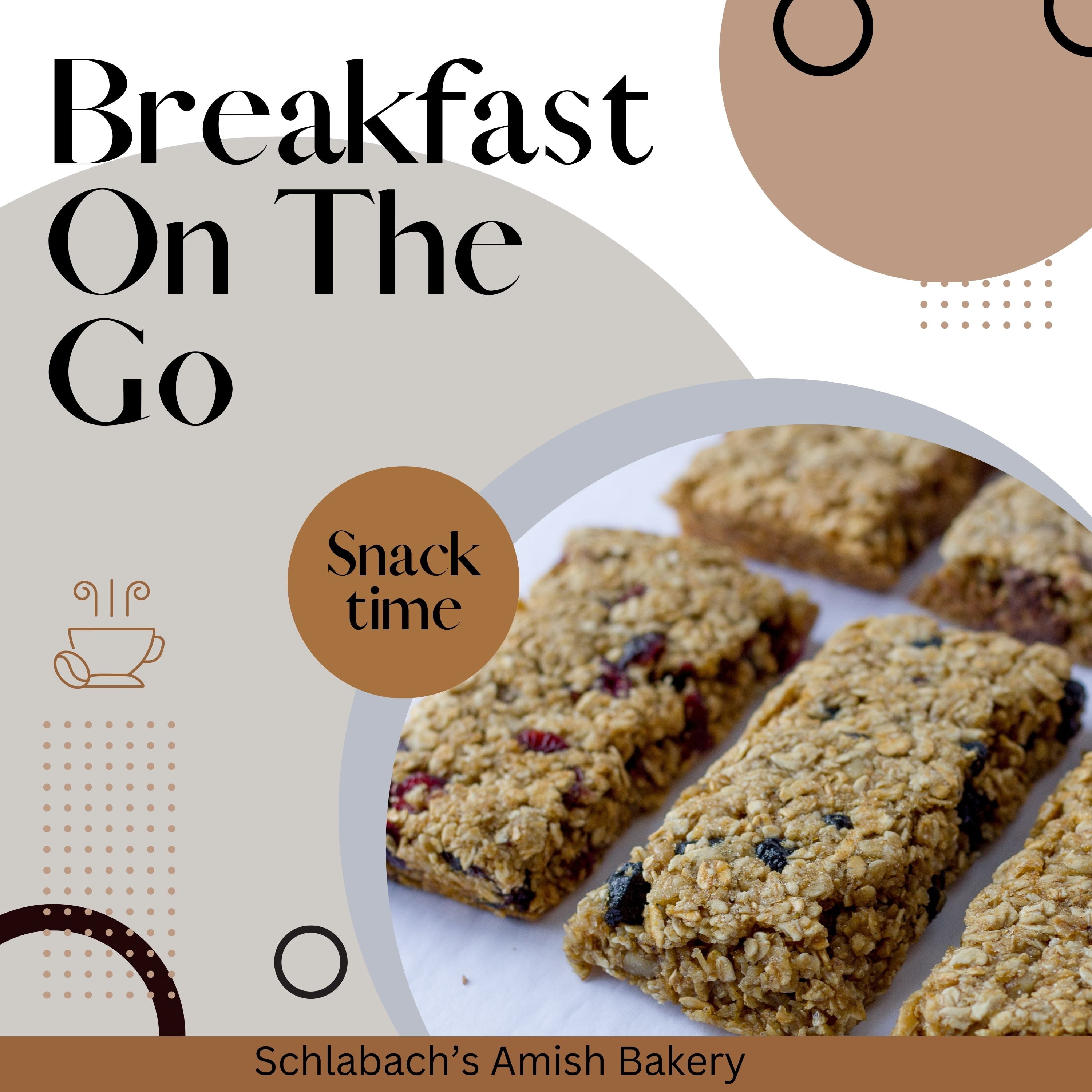Schlabach Amish Bakery Soft & Chewy Granola Bars, Case Pack of 12/2.8 oz. Bars -Cran-ola