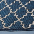 thumbnail image 3 of Safavieh Courtyard Hilbert Geometric Indoor/Outdoor Area Rug, Navy/Beige, 7'10" x 7'10" Round, 3 of 9