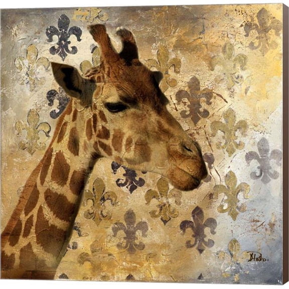 Metaverse C911200-0120000-YCCQAMA Golden Safari III Giraffe by Patricia Pinto Canvas Wall Art - 12 x 12 in.