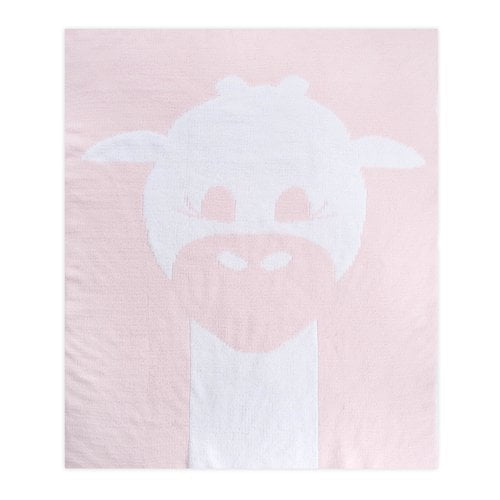 LOVE by Little Giraffe Cloud Knit Giraffe Blanket, Pink