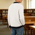 thumbnail image 4 of Mens Sweaters Knit Tops Blouse Men Autumn Winter Outdoor Daily Casual Long Sleeve Pullover Knitwear, 4 of 6