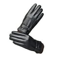 thumbnail image 3 of dianhelloya Winter Gloves Smooth Faux Leather Thick Soft Plush Windproof Cycling Full Fingers Solid Color Cold Resistant Men Gloves 1 Pair One Size B, 3 of 8