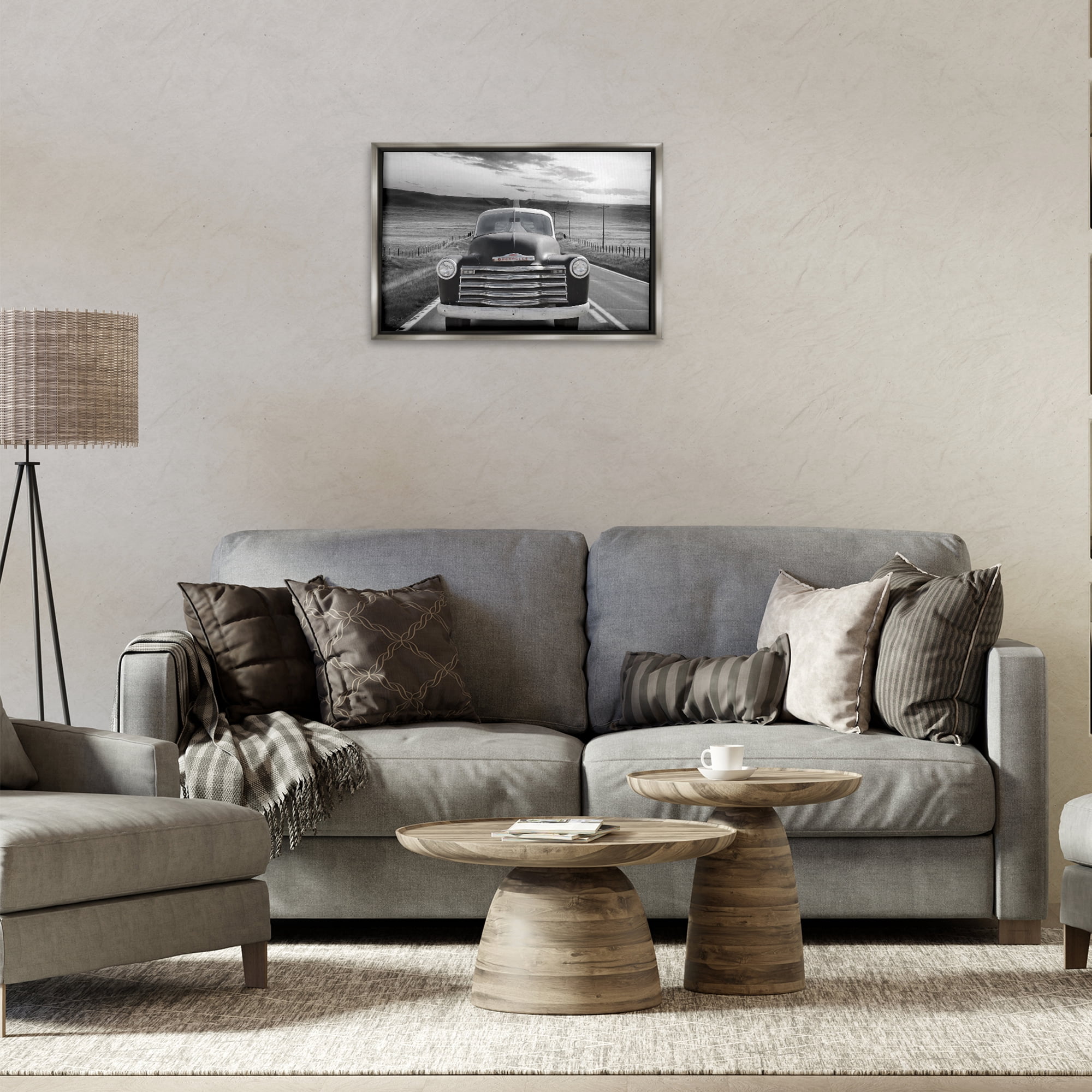 Stupell Industries Vintage Car Photography Transportation Photography Gray Floater Framed Art Print Wall Art, 25 x 17