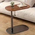 thumbnail image 1 of 1 Computer Workstation Adjustable Height Side Table - Stylish Metal Frame with Wooden Top, Suitable for Living Room, Bedside, Corner Coffee Table, Movable Modern Design, for Reception Room Use, 1 of 7
