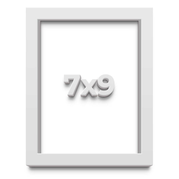 7x9 Shadow Box Frame White | 1 Inches Deep Real Wood Contemporary Shadowbox Display Frame | UV