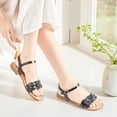 thumbnail image 5 of Women's Flat Slide Sandals Adjustable Ankle Strap Cross-strap Summer., 5 of 7