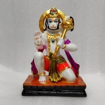 Hanuman Statue Hindu God of Strength Figurine Small Indian Idol Sculpture Hanumanji Figure Indian Home Decor Bajarangbali Murti Temple Decor - AtoZ India Cart