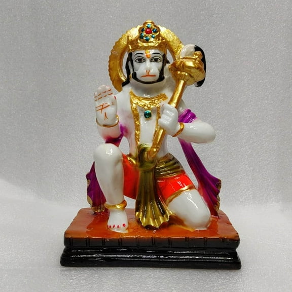 Hanuman Statue Hindu God of Strength Figurine Small Indian Idol Sculpture Hanumanji Figure Indian Home Decor Bajarangbali Murti Temple Decor - AtoZ India Cart