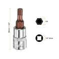thumbnail image 2 of Uxcell 10 Pcs H4 Hex Bit Socket 1/4 Pouces Carré Extension Métrique Bit d'Impact Power Nut Driver Ensemble S2 & CR-V Socket en Acier Clé à Cliquet, Argent Rouge, 2 of 6