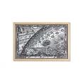 thumbnail image 1 of Vintage Wall Art with Frame, Medieval Picture with Moon and Sun End of the World Themed Illustration, Printed Fabric Poster for Bathroom Living Room, 35" x 23", Charcoal Grey, by Ambesonne, 1 of 2