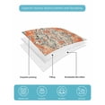 thumbnail image 5 of Quilts Twin Size, Orange Beige Boho Soft Comforter Bedding Set for Bed, Vintage Ethnic Abstract Art Floral Lightweight Quilted Bedspread with Pillow Cover(2 Pieces) for All Season, 68x86 Inch, 5 of 6