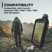 Wearable4U Garmin Montana 700/700i/750/750i Silicone Protective Case (Black) - Rugged Handheld GPS Navigator Accessories