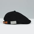 thumbnail image 2 of GPOECD Casquette Béret Rétro de Rue à Dessus Plat Ajustable pour Tenues Décontractées Mode et Quotidiennes Design Classique 06_Black,Taille Unique, 2 of 3