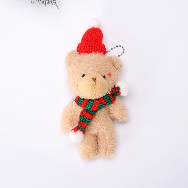 Bonita bufanda para el día de San Valentín, osito de peluche marrón, regalo de ropa DIY, árbol de Navidad floral, accesorios de mano, colgante