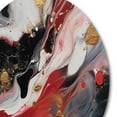 thumbnail image 3 of Designart "Marble Whispers Red and Black III" Abstract Marble Round Metal Art, 3 of 5