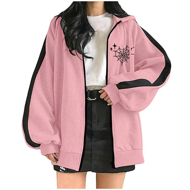Rbaofujie Chandail à Capuche pour Femmes Mode Décontractée Chandails en Molleton à Capuche Imprimé Floral Rose Chandail d'Halloween
