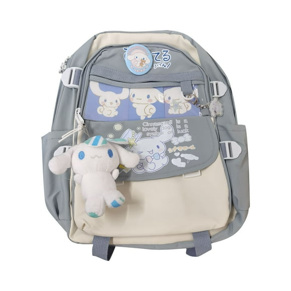 Sanrio Backpack Student Travel Backpack, Casual Sanrio Cinnamoroll Character Bag Cartoon Style Laptop Backpack, Sanrio Themed Back to School Shoulders Backpack for Commuters and Students
