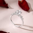 thumbnail image 5 of Blue Jewel 14K White Gold Plated Diamond Ring - Oval Cut Excellent 1.9 Ct Diamond Ring For Women's - Bypass Solitaire with Accent Diamond Rings for Women's - Wedding Rings for Her, 5 of 11