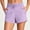 Purple, variant on Binmer Women's High Waisted Drawstring Stretch Shorts with Pockets ,Casual Soft Comfortable Athletic Short for Yoga Black,Women's Plus L