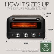 Willow 1800W Electric Pizza Oven, Black – Indoor Countertop Pizza Maker, Digital Temp Control, Preheat & Keep Warm Function, Pizza Stone Included, Heats to 750°F for Stone-Baked Pizza