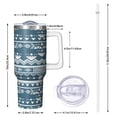 thumbnail image 3 of 40oz Vacuum Insulated Bohemia Tumbler Handle Flip Straw Lid Boho Tumblers with Lids Straws Leak Proof Stainless Steel Gifts, 3 of 5