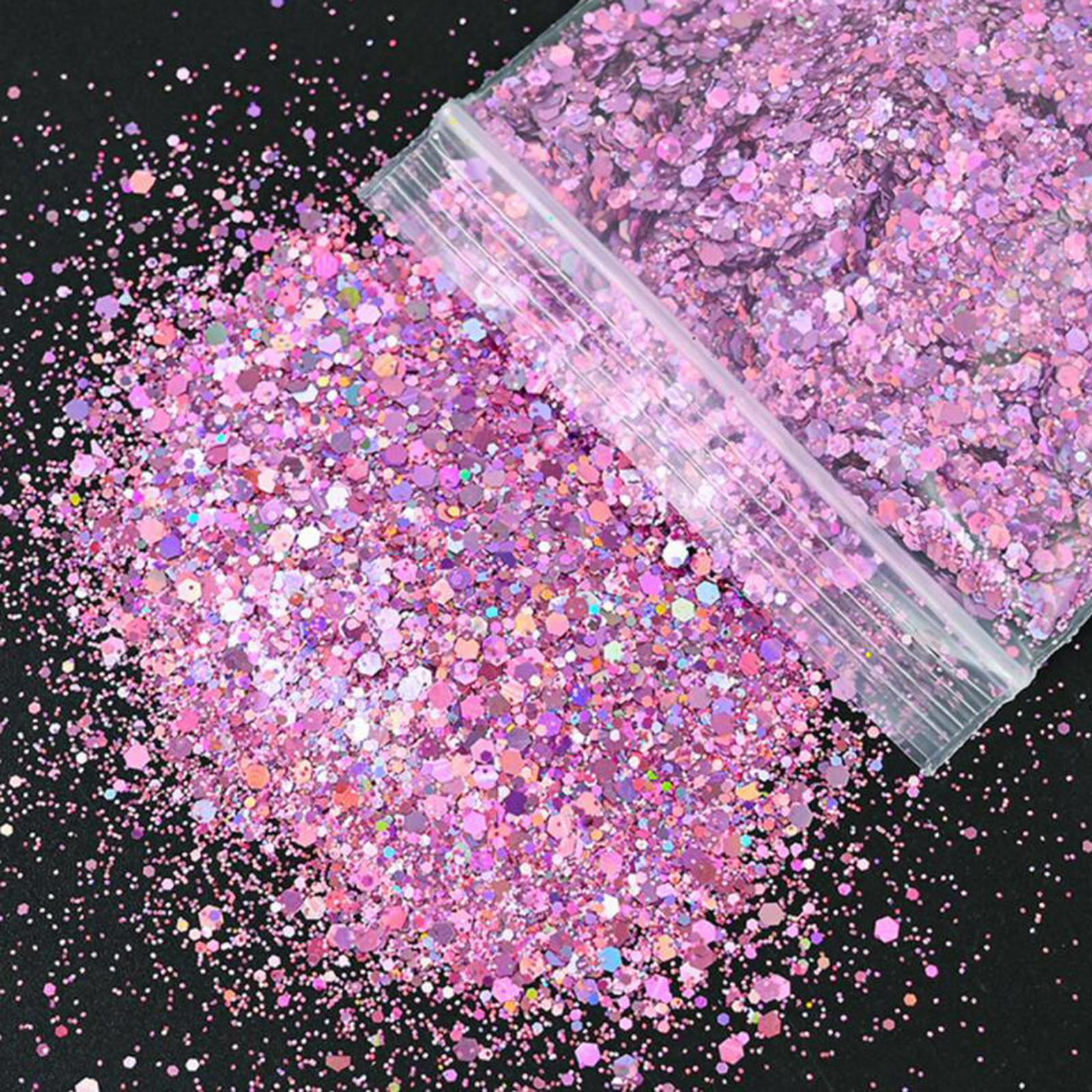 Gazechimp 5x1Bag 50g Nail Glitter Sequins Paillette Flakes 3D Nail Art Decor Peach