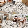 thumbnail image 5 of Black Grey Botanical Area Rugs 3'x5', Small Throw Rugs for Living Room Bedroom, Rustic Country Spring Floral Summer Leaf Indoor Outdoor Rug Non-Slip Low Pile Carpet Runner Reversible Floor Mats, 5 of 8